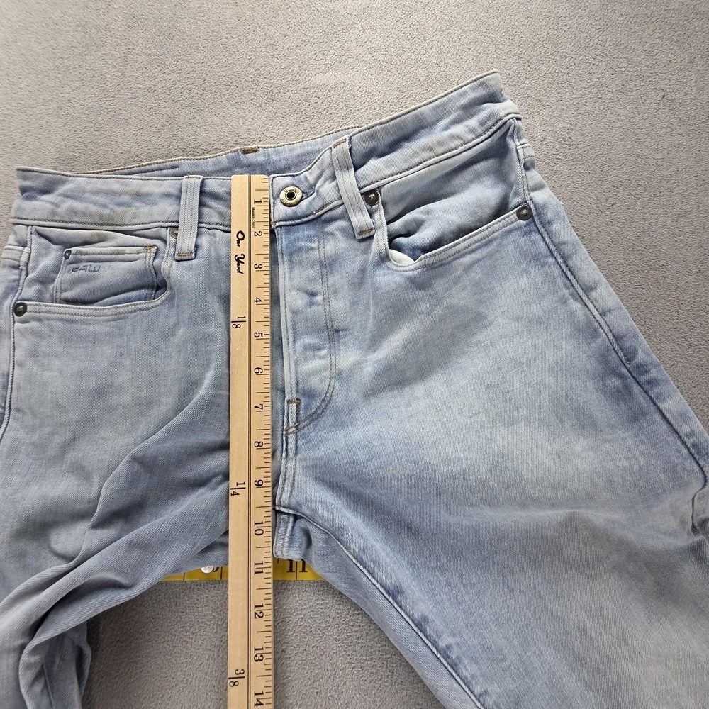 G-Star RAW Jeans Mens 31x32 Blue 3301 Slim Light Wash Button‎ Fly Denim - Picture 7 of 16